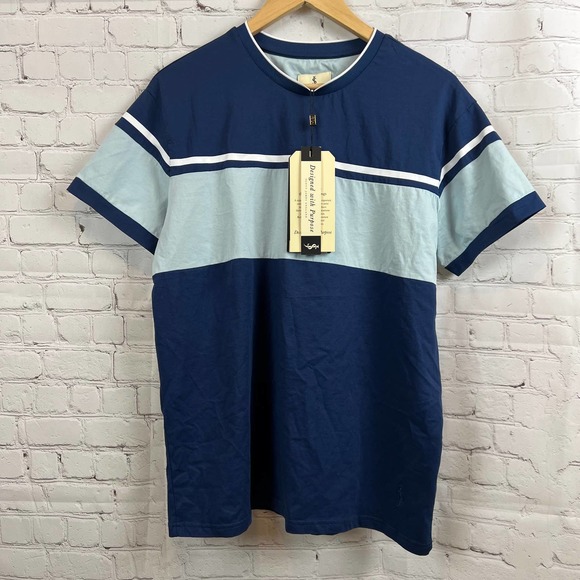 Scott James Other - NWT Scott James Soft Short Sleeve Men's Tee Midnight Blue/White?Dusty Blue Lg